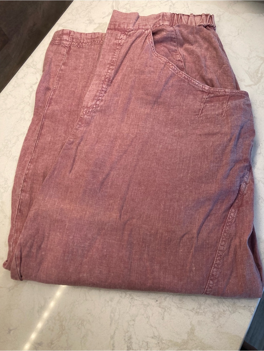 FREE PEOPLE High Road Washed Pull-On Linen Blend Barrel Pants in Blushed Tint - Picture 4 of 6